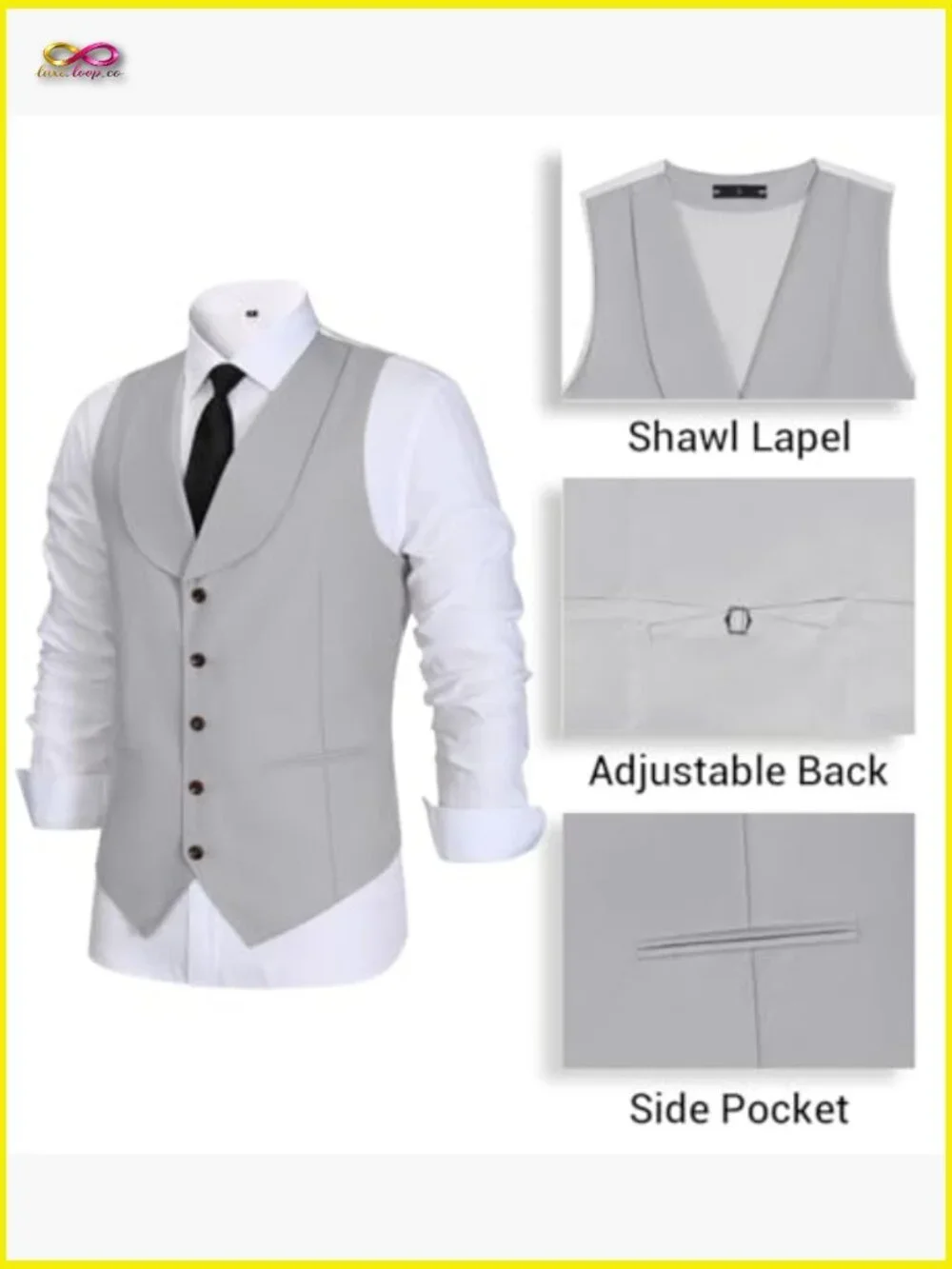 Slim Fit Vest Pants Suit Set Classic Formal Menswear for Wedding Business
